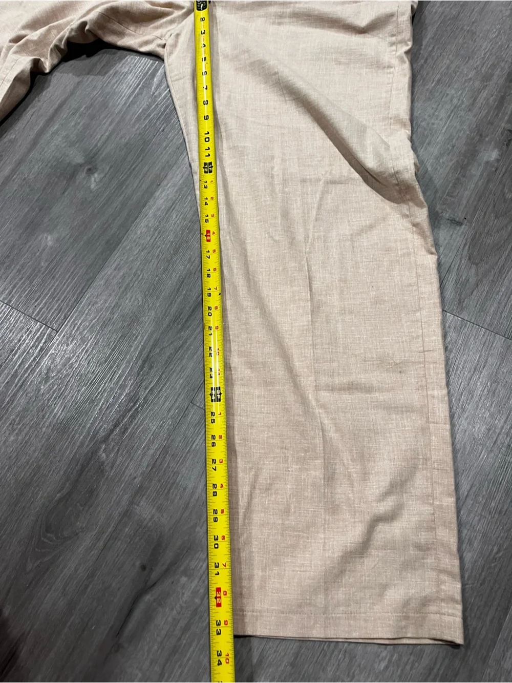 Dg NATH Men's Lightweight Beige Chinos - Neutral Linen-Feel Pants